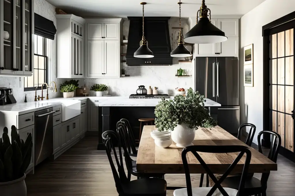 Black Theme Kitchen, Design A Modern Farmhouse Kitchen