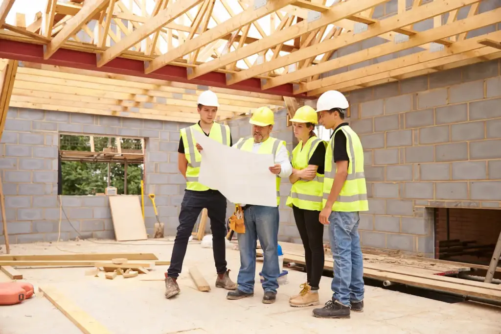 How to Build a House on a Budget, Construction Workers Looking At The Floor Plan